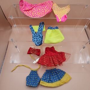 Vintage 90s Barbie Clothing Outfit Lot Skirts Dresses Leopard Polka Dot Mattel